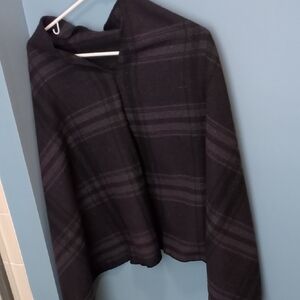 Black and Gray Plaid Cape